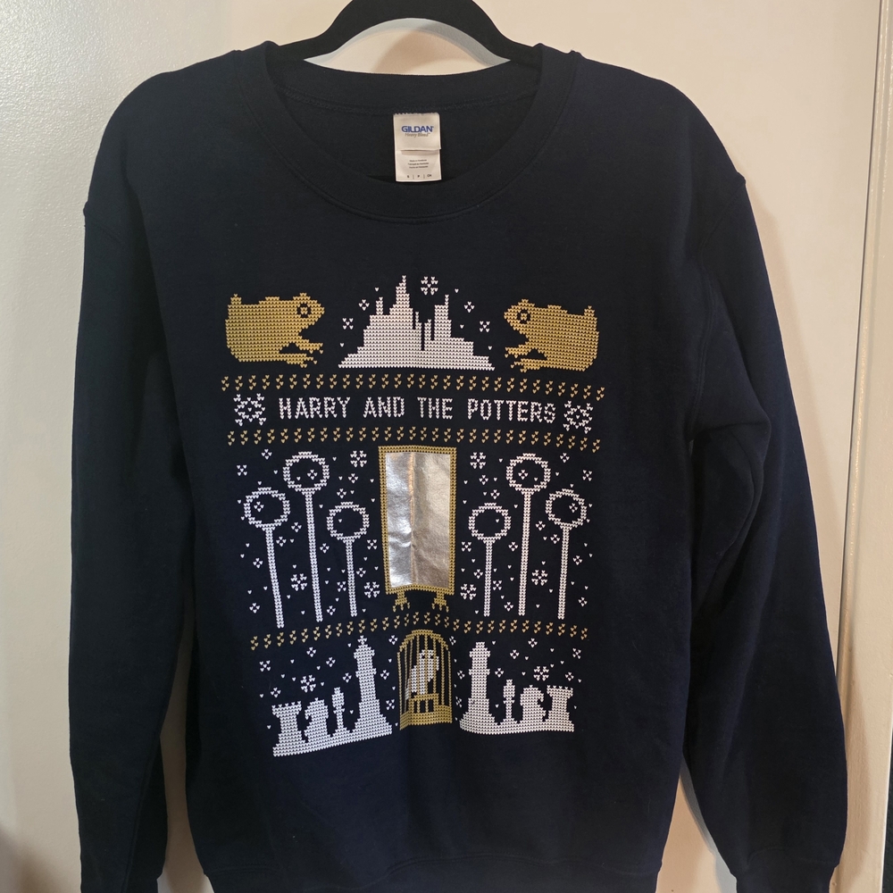 Harry and the Potters Navy Blue Holiday Sweater